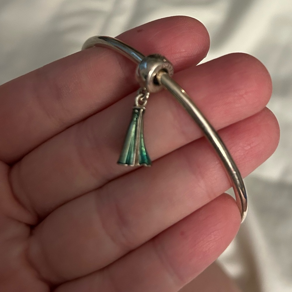 Disney Pandora Frozen Elsa dress dangle charm EUC authentic